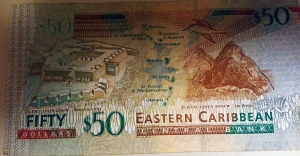 Eastern Caribbean Dollar $50 Back of note