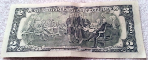 US $2 Bank Note Back