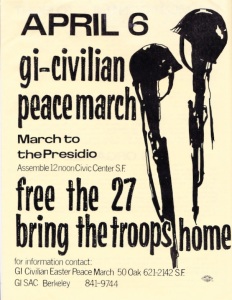 This 1969 flyer for an event in San Francisco advertised one of several peace marches around the country that day.